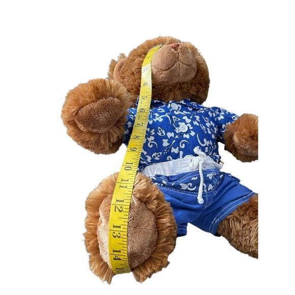 Build-A-Bear Workshop Brown Blue White Shaggy Fur Bear Plush Stuffed Animal 14" - Picture 9 of 14